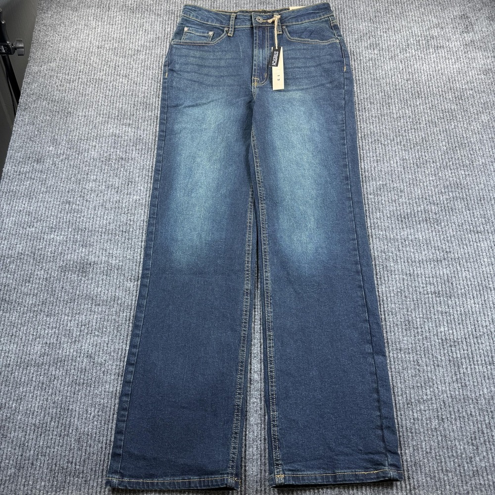 Studio 12 Jeans Juniors 05 Blue Medium Wash Relaxed Straight Stretch Denim Teen‎